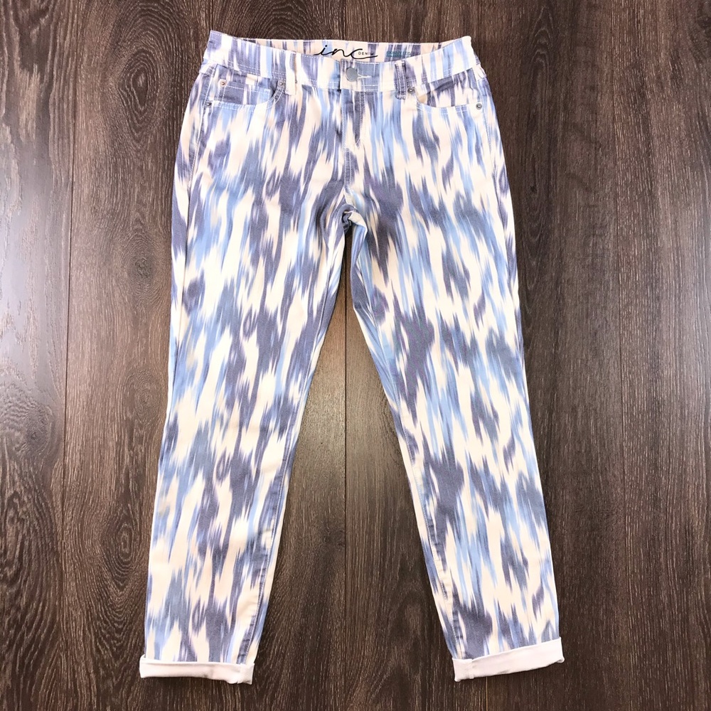 Inc Denim Women’s Skinny Leg Regular Fit Tie-Dye Streak Pants Size 8